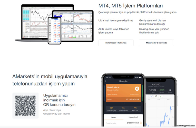 AMarkets komisyoncu ticaret platformları