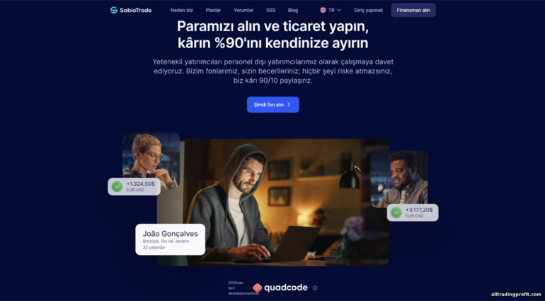 Pervane ticaret komisyoncusu SabioTrade'in resmi web sitesi