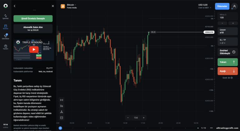 Market OlympTrade'de ticaret stratejileri satmak