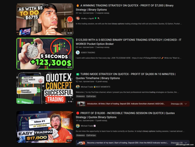 youtube'da ikili opsiyonlar