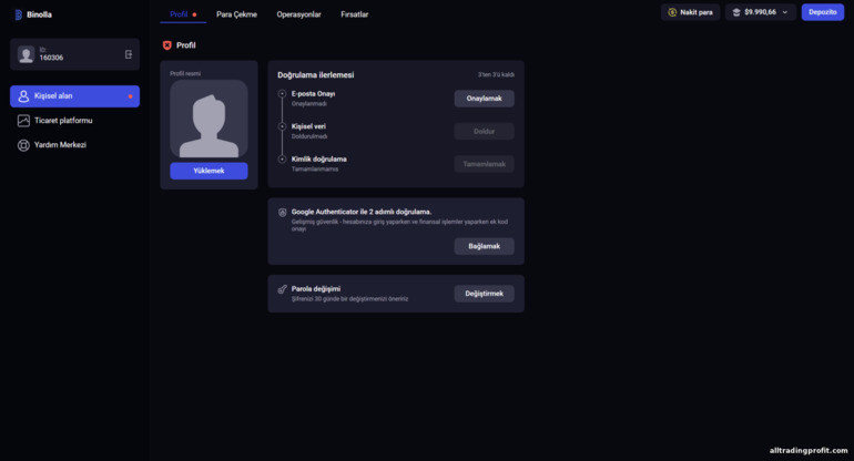 Hesabınızı ikili opsiyon komisyoncusu Binolla ile doğrulamak