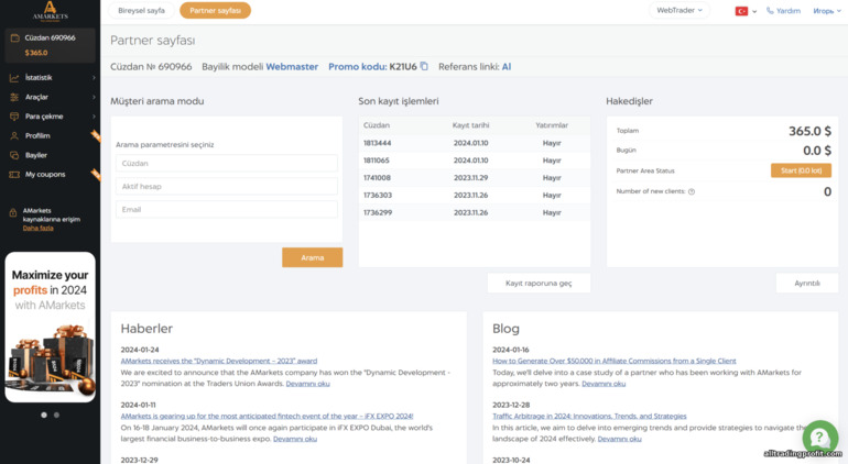 AMarkets ortaklık programıyla çalışmak