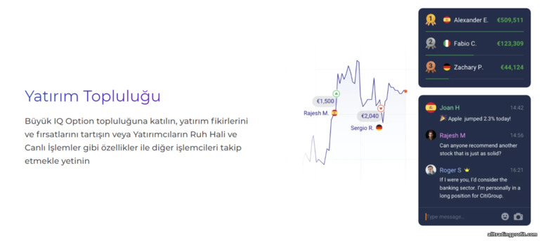 Broker IQ Option ile sosyal ticaret