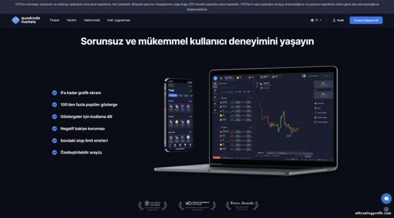 Quadcode piyasaları ticaret platformunun özellikleri