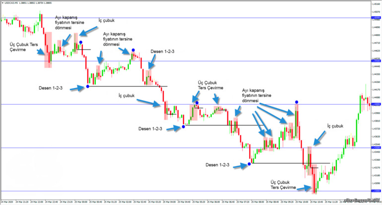 Price Action kalıplarına dayalı grafik analizi