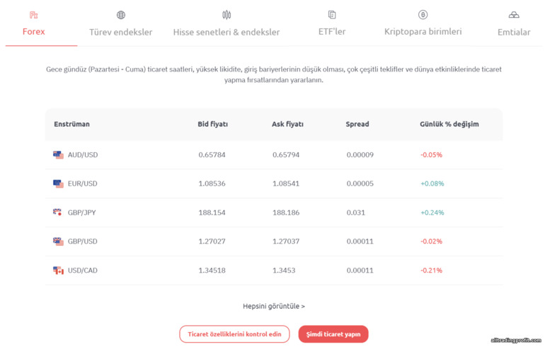 Deriv broker platformunda alım satıma yönelik varlıklar