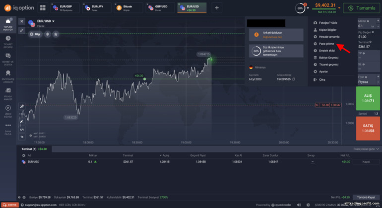 IQ Option komisyoncusundan para çekme