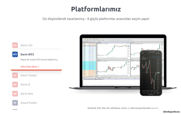 Deriv broker ticaret platformları