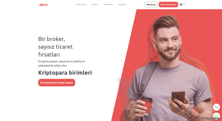 Deriv brokerinin resmi web sitesi