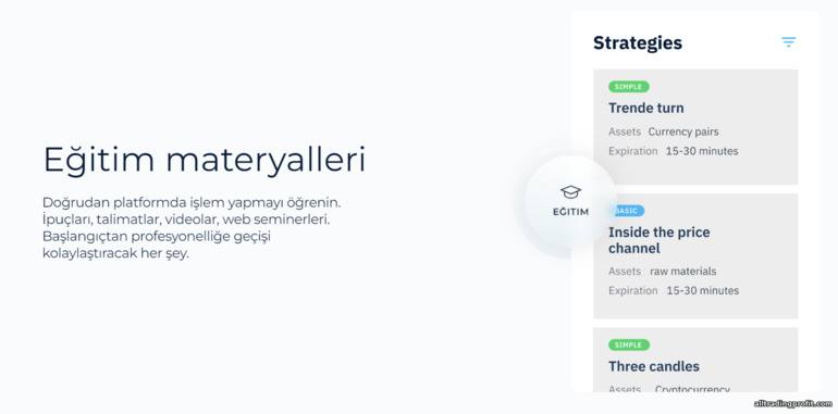 Broker Binarium'dan eğitim materyali