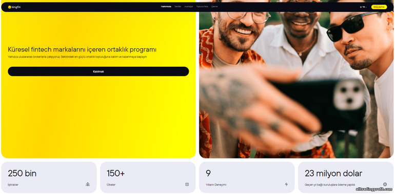 KingFin ortaklık programının resmi web sitesi