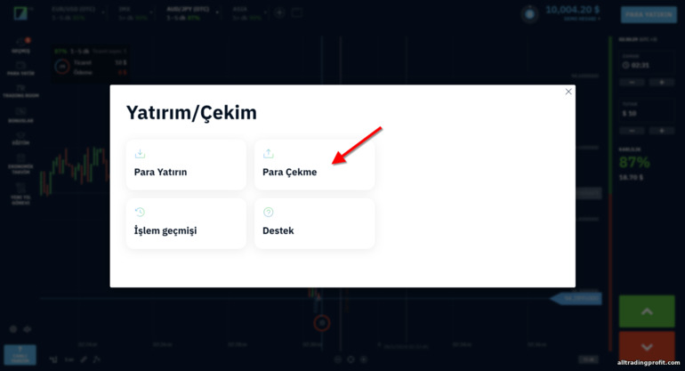 Broker Binarium'dan para çekme