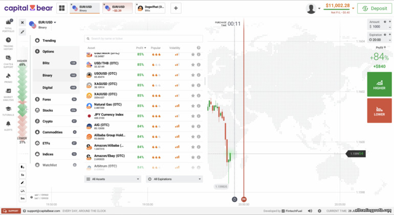 Capital Bear'daki enstrümanlar ve varlıklar Capital Bear'daki enstrümanlar ve varlıklar