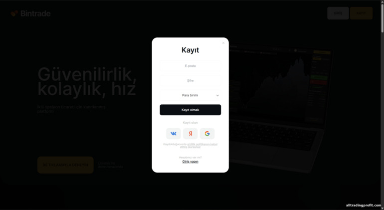 BinTrade hesap kaydı BinTrade hesap kaydı