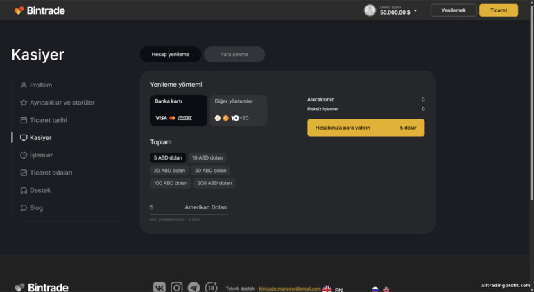 BinTrade minimum para yatırma BinTrade minimum para yatırma