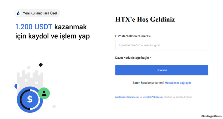 HTX Hesap Kayıt