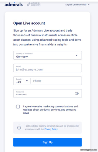 Admirals hesap açılışı