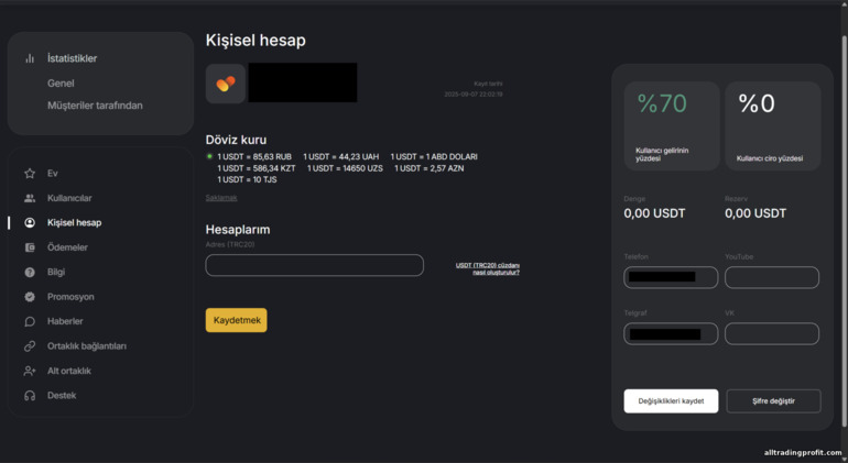 BinTrade ortaklık hesabı ayarları BinTrade ortaklık hesabı ayarları