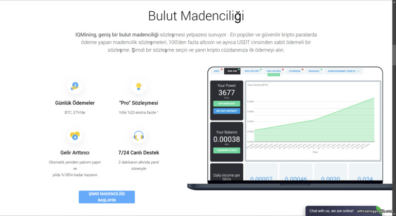 IQ Mining Platformunda Bulut Madenciliği