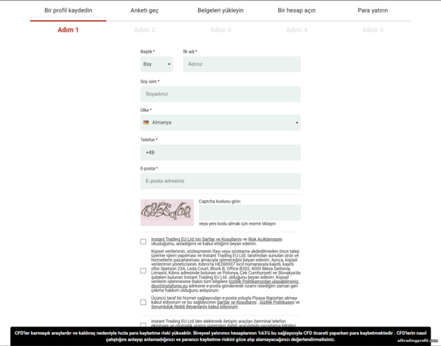 Instaforex işlem hesabı kayıt formu Instaforex işlem hesabı kayıt formu