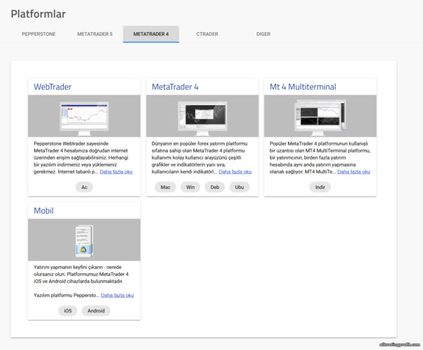 Pepperstone'da platform seçimi Pepperstone'da platform seçimi