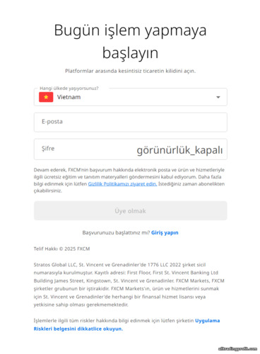 FXCM hesap kayıt formu FXCM hesap kayıt formu