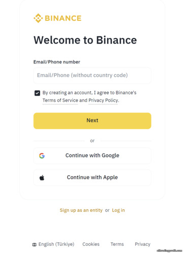 Binance Kayıt Formu