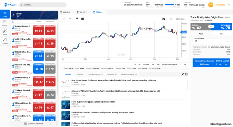 FXCM web işlem platformu FXCM web işlem platformu