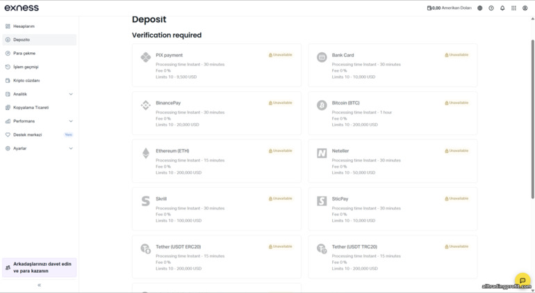 Exness para yatırma yöntemleri Exness para yatırma yöntemleri