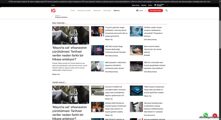 IG Markets’te işlem eğitimi