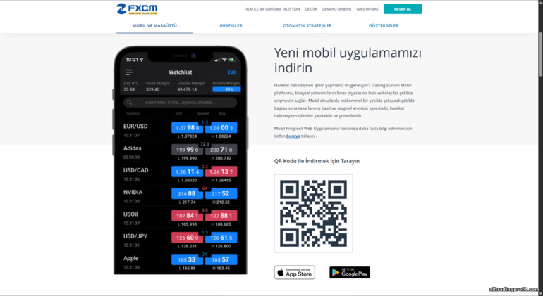 FXCM mobil işlem uygulaması FXCM mobil işlem uygulaması