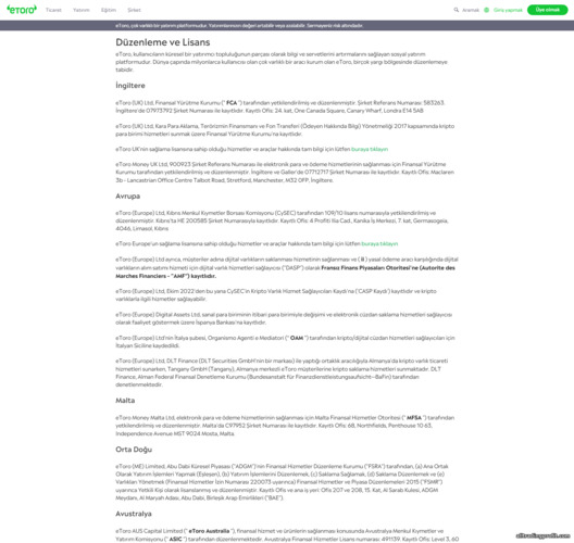 eToro düzenleme ve lisanslar eToro düzenleme ve lisanslar