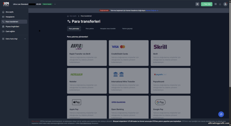 XM işlem hesabı para yatırma yöntemleri XM işlem hesabı para yatırma yöntemleri