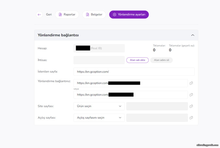 GC Option Yönlendirme Programı