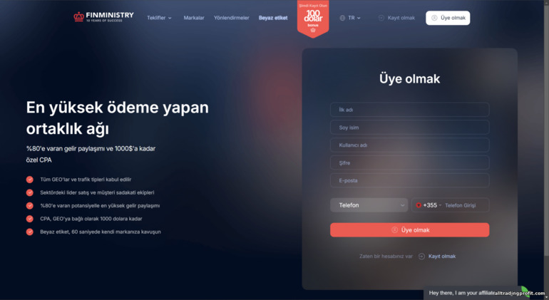 Finministry Kayıt Formu