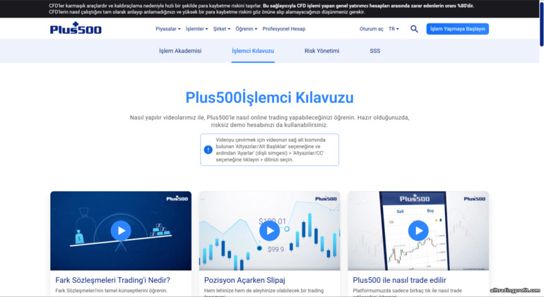 Plus500’de eğitim