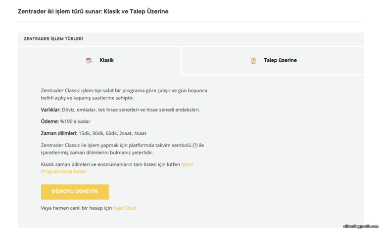 ZenTrader’da Klasik Opsiyonlar