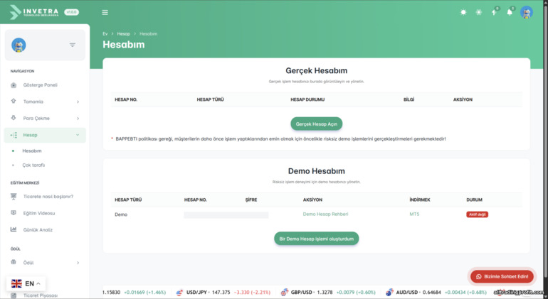 Invetra işlem hesapları Invetra işlem hesapları