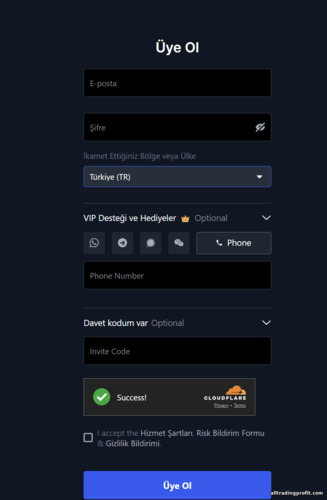 BitMex Kayıt Formu