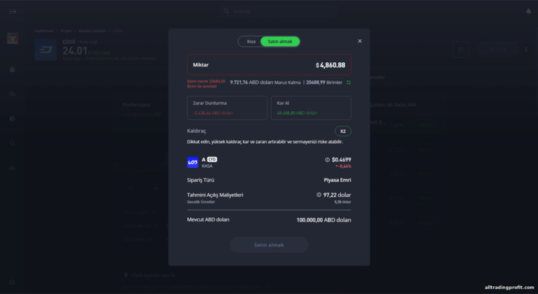 eToro işlem açma paneli eToro işlem açma paneli