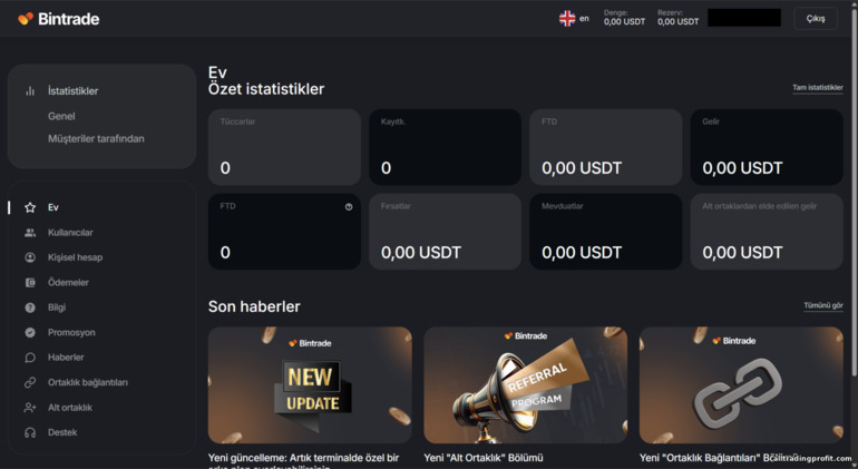 BinTrade ortaklık programı ana sayfa BinTrade ortaklık programı ana sayfa