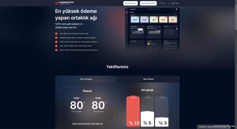 FinMinistry ortaklık ağı sitesi